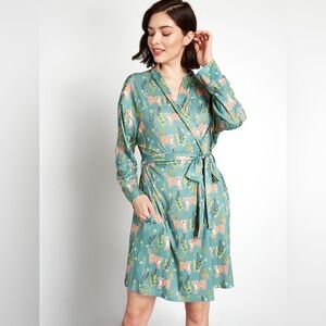 Modcloth tiger print floral robe nwot
